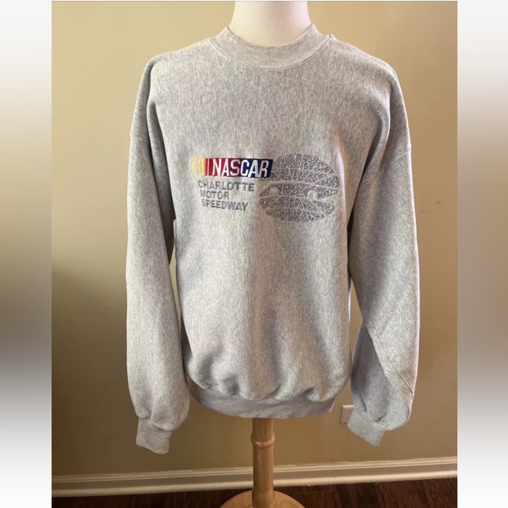 Vintage 80s NASCAR Embroidered Sweatshirt Charlotte Motor Speedway